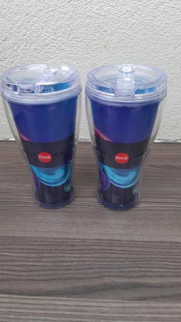 Twee bekers van Coca Cola. Van op een Cruise schip. ZELDZAAM beschikbaar voor biedingen