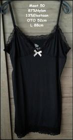 Zwart satijnen slaapkleedje 50, Verzenden, Zwart, Nachtkleding