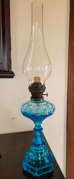 antiek franse olielamp blauw jaren 1930, Antiek en Kunst, Ophalen