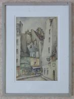 EUGENE AWGULEWITCH / RUE LANANDE PARIS / ORIGINEEL / 68x51cm, Ophalen of Verzenden