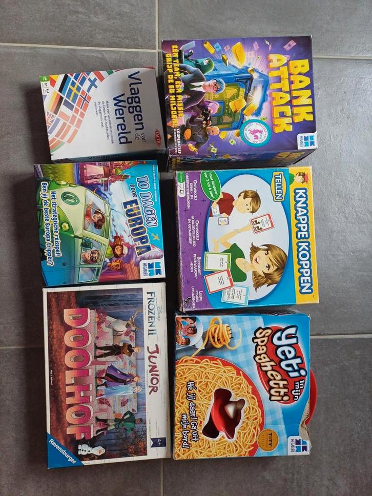 Gezelschapsspelen 6 stuks educatief, Hobby en Vrije tijd, Gezelschapsspellen | Kaartspellen, Zo goed als nieuw, Ophalen