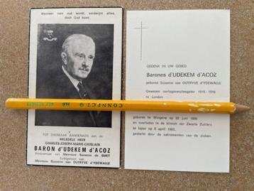 GRANDS-PARENTS Reine Mathilde de Belgique, Baron d'Udekem, Enlèvement ou Envoi, Image pieuse