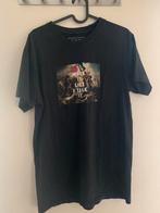 Zwarte t shirt met print, Maat 48/50 (M), Zwart, Ophalen of Verzenden, Zo goed als nieuw