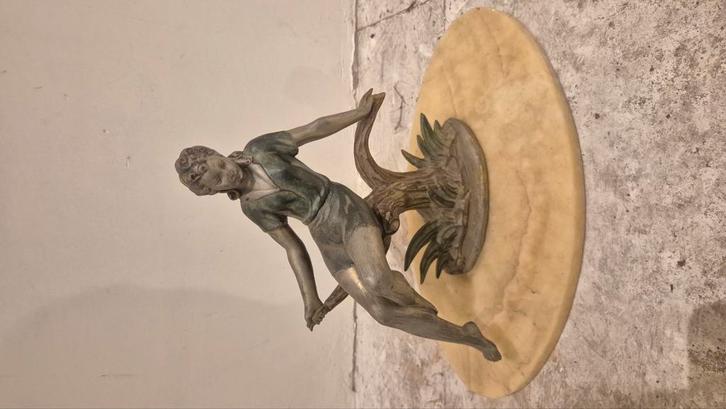 decoratief Art Deco beeld voorstellend een zittende vrouw, g, Antiek en Kunst, Antiek | Bestek, Ophalen of Verzenden