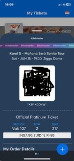 Karol G : 2 x concert zitplaatsen, Tickets & Billets, Concerts | Autre, Juin