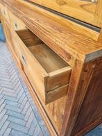 Lage teak buffetkast/vitrinekast GRATIS LEVERING, Huis en Inrichting, Kasten | Buffetkasten, Ophalen of Verzenden, Zo goed als nieuw