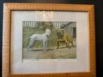 Tableau chiens Bull Terrier et Bulldog Anglais., Maison & Meubles, Enlèvement, Comme neuf