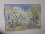 AQUAREL 'LENTE' - gesigneerd werk uit 1986, Ophalen, Oorspronkelijke maker, Zo goed als nieuw, Schilderij