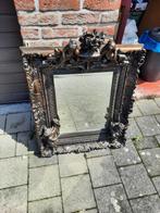 Houten spiegel met engel figuren, Antiek en Kunst, Ophalen, Rechthoekig, 50 tot 100 cm, Minder dan 100 cm