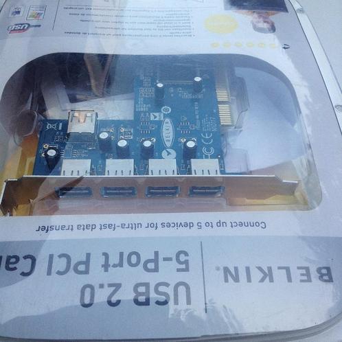 Belkin 5x USB 2.0-poorten PCI uitbreidingskaart, Computers en Software, Geheugenkaartlezers, Zo goed als nieuw, Ophalen of Verzenden
