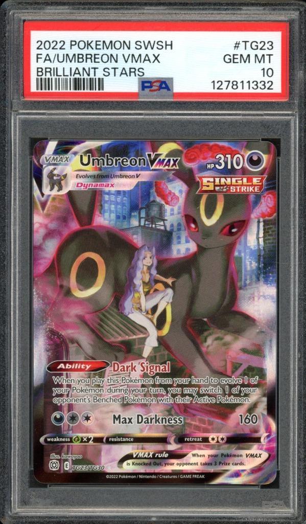 Umbreon VMAX [Full Art] PSA 10 - TG23/TG30 - Brilliant Stars, Hobby en Vrije tijd, Verzamelkaartspellen | Pokémon, Zo goed als nieuw