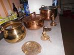 Koperen potten,Metalen weegschaal,kandelaar koper enz., Verzenden