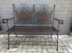 Prachtige pitoreske tuinbank smeedijzer, kleur bruin/rust., Tuin en Terras, Ophalen of Verzenden, Metaal