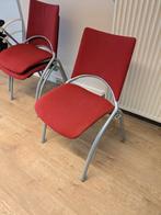 Rode kantoor/wachtzaal/vergaderzaal stoelen, Huis en Inrichting, Stoelen, Ophalen, Gebruikt