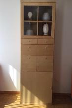 Kast combi opberg/vitrine, glas met verlichting, Ophalen, Glas, 50 tot 100 cm, Zo goed als nieuw