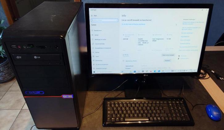 LG, ÉCRAN LED FULL HD DE 24 POUCES + pc, Informatique & Logiciels, Moniteurs, Comme neuf, 60 Hz ou moins, DVI, HDMI, VGA, LED