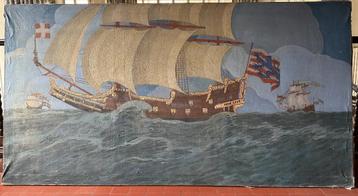 schilderij - olie op doek - zeilboten op zee, Enlèvement