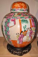 Oude gemberpot met deksel en staander, Antiek en Kunst, Ophalen of Verzenden