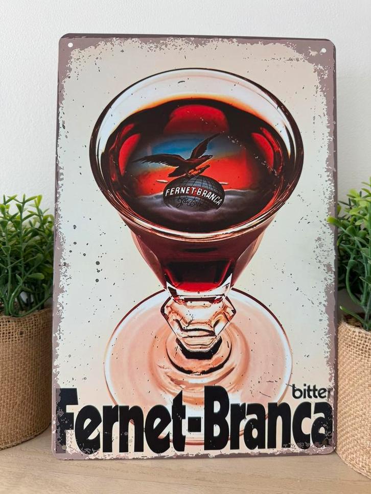 Metalen reclamebord Fernet-Branca, Verzamelen, Merken en Reclamevoorwerpen, Nieuw, Reclamebord, Ophalen of Verzenden