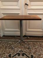 VINTAGE ORIGINELE TAFEL TEAK CHROOM CHROMÉ WIELEN SIDETABLE, Huis en Inrichting, Ophalen, Gebruikt, Rechthoekig, Hout