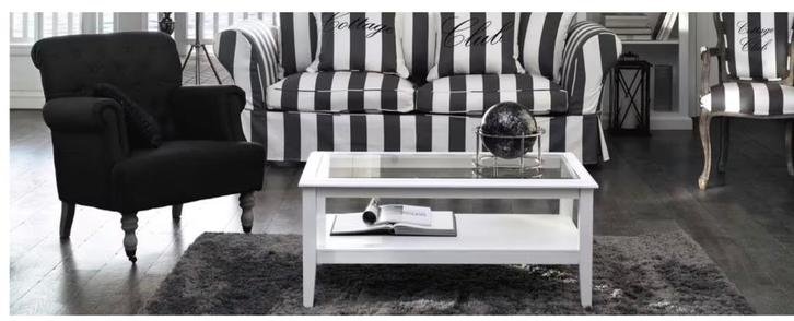 Table basse blanche, Huis en Inrichting, Tafels | Salontafels, Gebruikt, Minder dan 50 cm, 50 tot 100 cm, 50 tot 100 cm, Rechthoekig