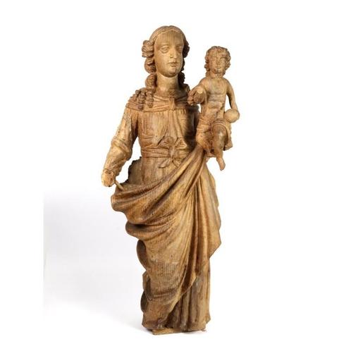Sculptuur Madonna met Kind, vroeg 17de eeuw, Antiek en Kunst, Antiek | Religieuze voorwerpen, Ophalen of Verzenden