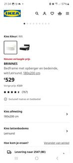 Bedframe, Huis en Inrichting, Ophalen, Overige materialen, Wit, Tweepersoons