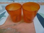 2 pots orange pour bougies ou fleurs, marque pols po, Maison & Meubles, Comme neuf, Enlèvement ou Envoi