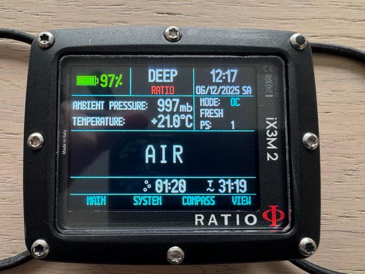 Ratio IX3M 2 DEEP duikcomputer, Watersport en Boten, Duiken, Zo goed als nieuw, Duikcomputer, Ophalen