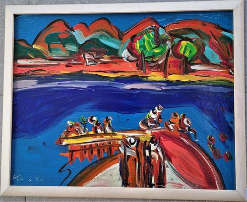 Peter Robert Keil “ Der Ritzensee bei Saalfelden” olieverf, Antiek en Kunst, Kunst | Schilderijen | Modern, Ophalen