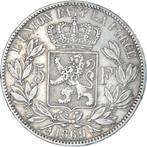 Belgique 5 francs, 1869 Pièce d'argent Roi Léopold II, Timbres & Monnaies, Argent, Enlèvement ou Envoi, Monnaie en vrac, Argent