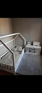 maison de lit blanche pour enfants 90 x 200, Enlèvement, Utilisé, Sommier à lattes
