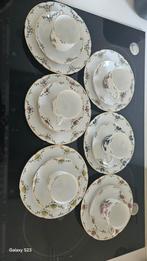 Dessertset van Beiers porselein - Alpenbloemen, Porselein