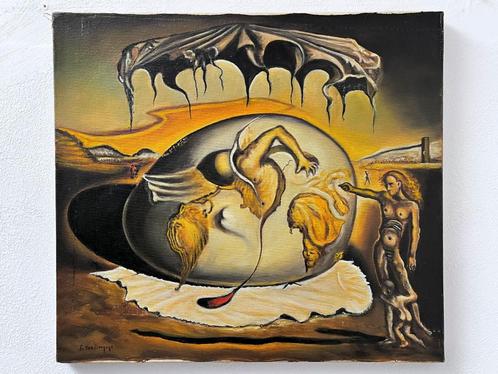schilderij op canvas schilderij surrealistisch art dali deco, Antiek en Kunst, Kunst | Schilderijen | Klassiek, Ophalen of Verzenden