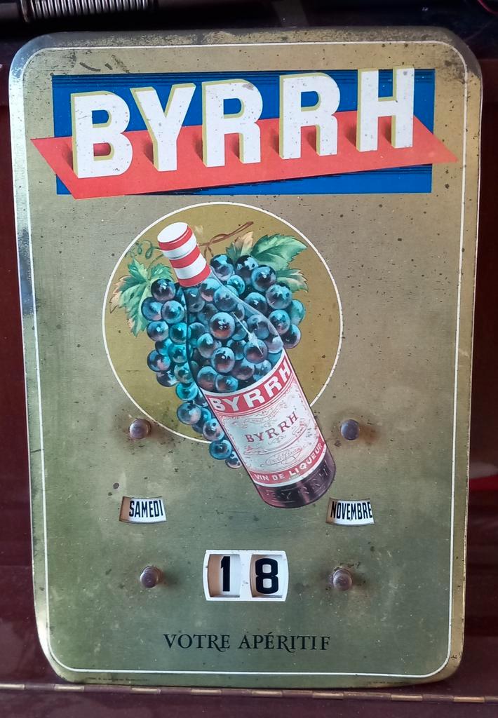 Vintage Byrrh kalenderadvertentie uit 1960, Verzamelen, Merken en Reclamevoorwerpen, Gebruikt, Ophalen of Verzenden