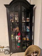 VITRINEKAST ZWART, Huis en Inrichting, Kasten | Vitrinekasten, Ophalen, Gebruikt, 200 cm of meer, 50 tot 100 cm