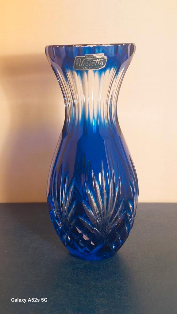 Vase bleu cobalt, VIOLETTA., Antiquités & Art, Antiquités | Vases, Enlèvement ou Envoi