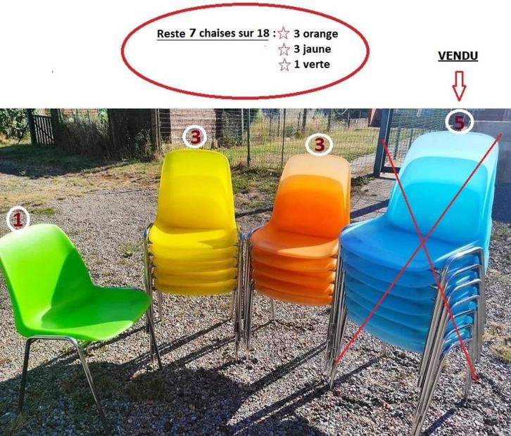 Chaises de terrasse, Jardin & Terrasse, Chaises de jardin, Comme neuf, Empilable, Enlèvement