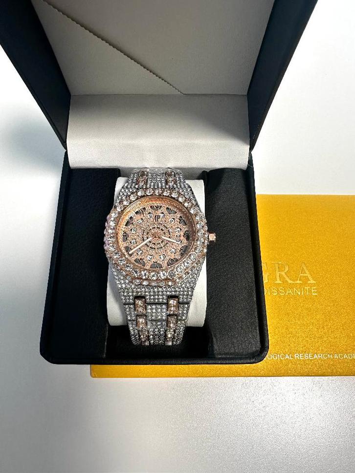 Iced out AP Watch with GRA Certificate, Handtassen en Accessoires, Horloges | Heren, Nieuw, Polshorloge, Overige merken, Staal