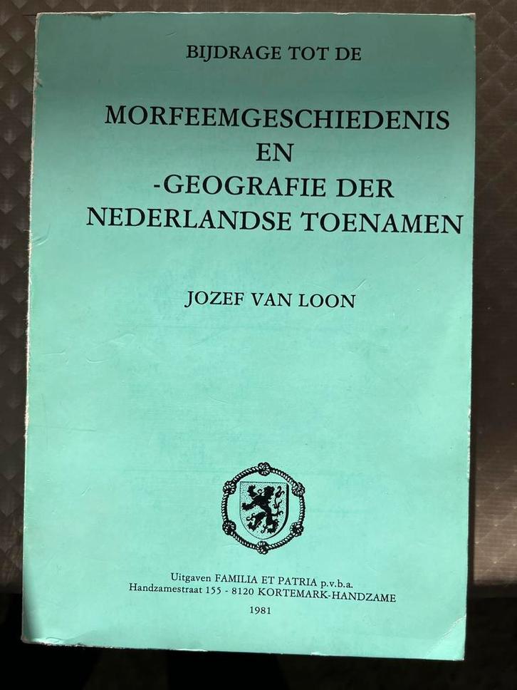 Morfeemgeschiedenis en geografie  nederlandse toenamen, Livres, Dictionnaires, Comme neuf, Enlèvement