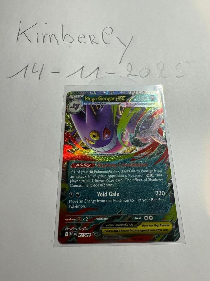 Pokémon Phantasmal Flames Mega Gengar EX #056/094 Engels, Hobby en Vrije tijd, Verzamelkaartspellen | Pokémon, Zo goed als nieuw
