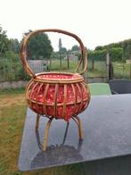 1960s 70s vintage bamboe rotan Boho opbergbox, Ophalen of Verzenden, Gebruikt