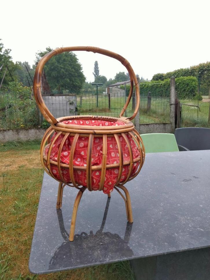 1960s 70s vintage bamboe rotan Boho opbergbox, Huis en Inrichting, Woonaccessoires | Overige, Gebruikt, Ophalen of Verzenden