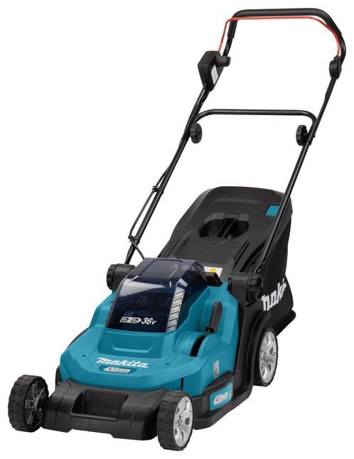 Makita DLM432PT2 LXT 2x18 V accu Grasmaaier 43 cm, Tuin en Terras, Grasmaaiers, Nieuw, Accu-grasmaaier, 40 t/m 49 cm, Elektrische starter