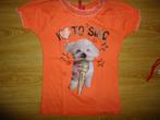 leuke t-shirt met hondje meisje maat 128/134, Meisje, Ophalen of Verzenden, Zo goed als nieuw, Shirt of Longsleeve