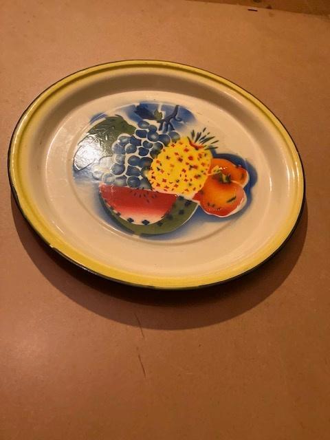 OUDE PLATEAU EMAILLEKEIZER.NL 36 CM, Antiek en Kunst, Antiek | Email, Ophalen of Verzenden