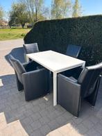 Tafel met vier stoelen, Tuin en Terras, Tuinsets en Loungesets, Ophalen, Gebruikt