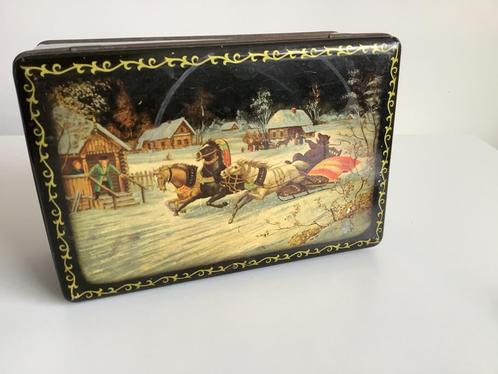 Prachtig vintage Winters Van Melle blik, Verzamelen, Blikken, Gebruikt, Overige merken, Ophalen of Verzenden