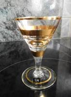 6 goudkleurige druppelglazen, Ophalen of Verzenden