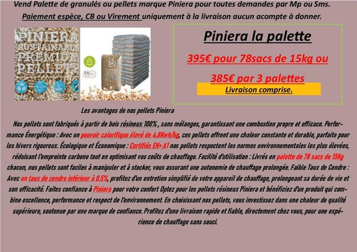 Pellet résineux la palette payement a la livraison comprise., Jardin & Terrasse, Bois de chauffage, Autres essences de bois, 6 m³ ou plus